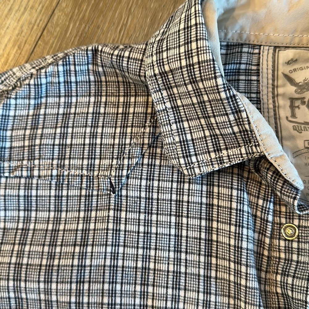 FCUK London plaid cotton snap front western style men’s shirt size Medium - Picture 3 of 6